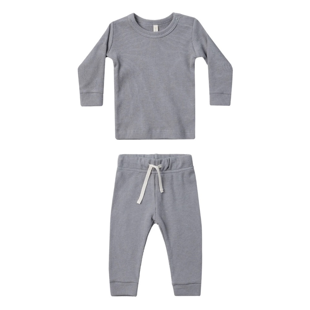 Quincy Mae Thermal Waffle Set - Lagoon - Size 6-12M